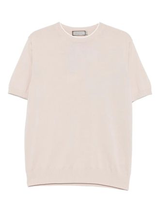 Canali T-shirt met ronde hals - Beige