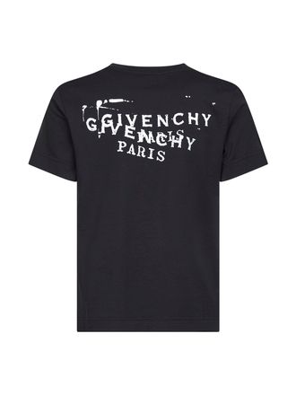 Givenchy Womens Black Stamp Print T-Shirt Cotton T-Shirts & Jerseys