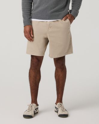 Vuori Clothing Benton Twill Elastic Waist Short 8 | Limestone | Medium