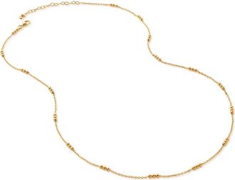 Monica Vinader Triple Beaded Chain Necklace in Yellow Gold at Nordstrom