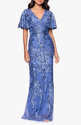 Betsy & Adam Sequin Mesh Dress in Periwinkle at Nordstrom, Size 10