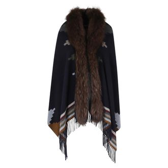 Bazar Deluxe Jassen, Dames, Blauw, ONE Size, Wol, Stola 1411|099