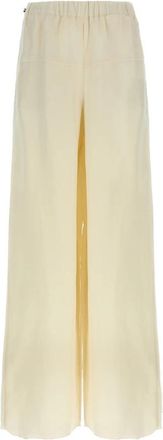 Max Mara Onore Pants - Dames - Wijde Broeken - Wit - 2XS - Linnen - Broeken
