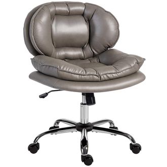 HOMCOM Silla de oficina 62x65x93 cm gris oscuro