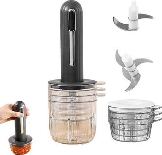 OEM Mezcladora El&eacute;ctrica Para Pasta De Ajo, Picadora, M&aacute;quina De Cocina Multifuncional, Alimentada Por Usb, Adecuada Para Carne Picada, Color Negro