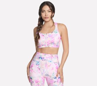 Skechers Sport-Bustier SKECHERS PEACH SEASCAPE FLORAL, Damen, Gr. S (36), N-Gr, peach seascape floral, Obermaterial: 88% Nylon, 12% Elasthan, BHs Sport-Bustier