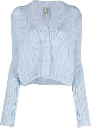 Pr&iuml;vate 0204 V-neck cashmere cardigan - women - Cashmere - 3 - Blue