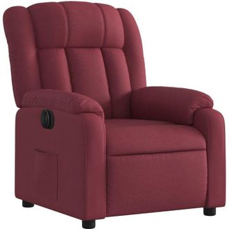 vidaXL Sill&oacute;n Reclinable El&eacute;ctrico Tela Rojo Tinto Vidaxl