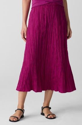 Eileen Fisher Crinkled Silk Midi Skirt in Sangria at Nordstrom Rack, Size X-Large