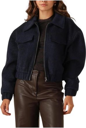 Notre-V Nv-grace Donkerblauwe Jas - Dames - Bomber jackets - Blauw - 2XL - Polyester - Jassen