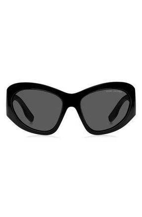 Marc Jacobs 62mm Rectangular Sunglasses in Black/Grey at Nordstrom Rack