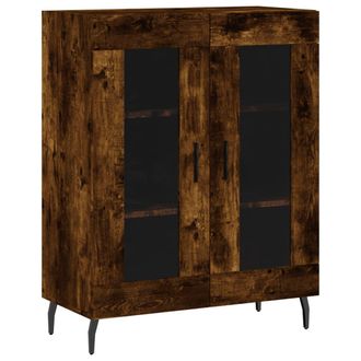 vidaXL Aparador De Madera De Ingenier&iacute;a Roble Ahumado 69,5x34x90 Cm Vidaxl