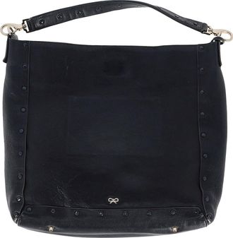Anya Hindmarch Pre-owned Womens Studded Hobo Bag in Navy Blue Leather Leather (archived) - One Size