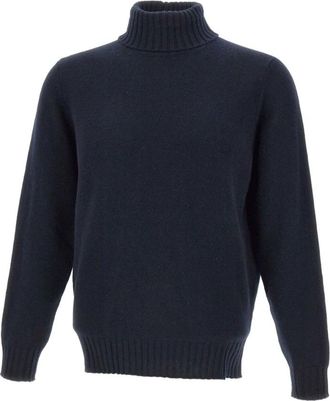 FILIPPO DE LAURENTIIS Braided Turtleneck - Heren - Coltruien - Blauw - 2XL - Wol - Truien & Vesten