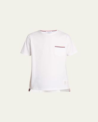 Thom Browne Short-Sleeve Logo Pocket T-Shirt