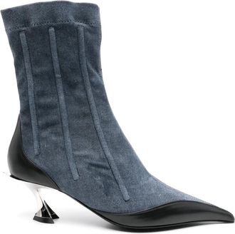 MUGLER Stivaletti con dettagli rigidi 55mm - Blu