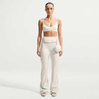 Nike Womens SKIMS Matte High-Waisted Slim Flared Leggings in White | IU3054-108