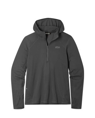 Stio | Mens Trax Power Grid Half Zip Hoodie, Size Extra Large in Raven