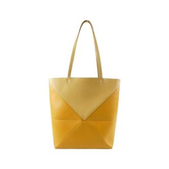 Loewe Pre-owned Tote Bags, female, Beige, Size: ONE SIZE Pre-owned Puzzle Fold Calf Tote Bag