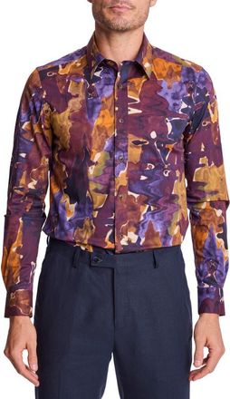 Paisley & Gray Parker Trim Fit Stretch Cotton Button-Up Shirt in Colorful Swirls at Nordstrom Rack, Size Xxx-Large