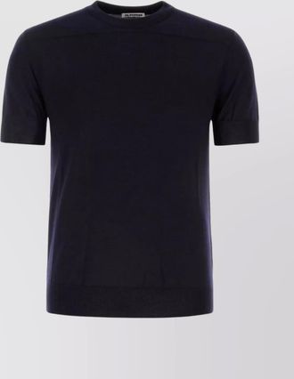 Jil Sander fine-knit crew-neck short-sleeve wool sweater