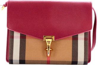 Burberry Pink Leather & House Check Canvas Macken Crossbody Small (Authentic Pre-Loved)