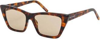Saint Laurent Mica Zonnebril - Dames - Accessoires - Bruin - Maat: 55 MM Nylon