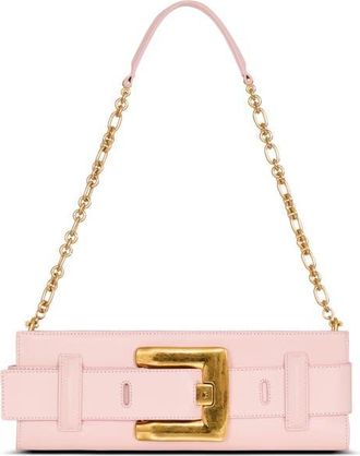 Balmain Anthem smooth leather clutch in Pink at Nordstrom