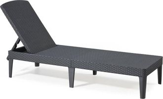 Dmora Dmora - Tumbona Glace, Tumbona De Jard&iacute;n, Cama Plegable Al Aire Libre, Silla Reclinable, 188x58 H29 Cm, Antracita