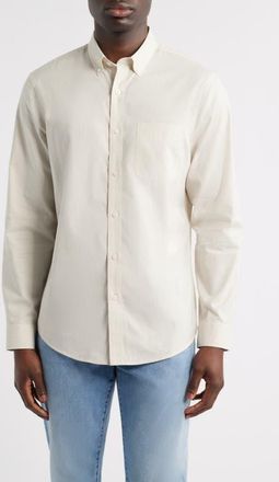 Nordstrom Simple Stripe Button-Down Shirt in Tan Simple Stripe at Nordstrom, Size Xx-Large