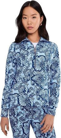 Lilly Pulitzer Eleni Upf 50+ Pullover Womens Sweater Starlight Navy Proud As A Peacock Stripe : XXS, Polyester/Rayon/Spandex