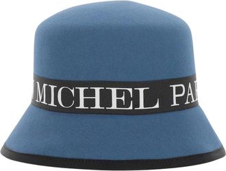 Maison Michel Denimblauwe Konijnenhaar Cloche Hoed - Dames - Hoeden - Blauw - S - Denim - Accessoires