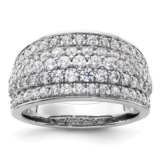 Diamond2Deal 14k White Gold Lab Grown Diamond Wedding Band Ring 1.7Ct Clarity- VS Color- G-H