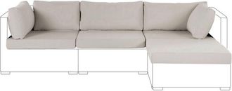 Beliani Conjunto De Fundas Para Cojines De Exterior De Tela Beige Para Asiento Y Respaldo Sano Ii