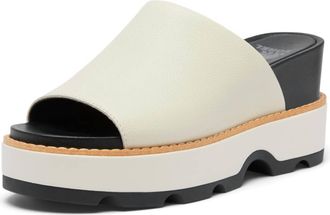 Sorel Womens Joanie Iv Slide Wedge In Chalk, Black