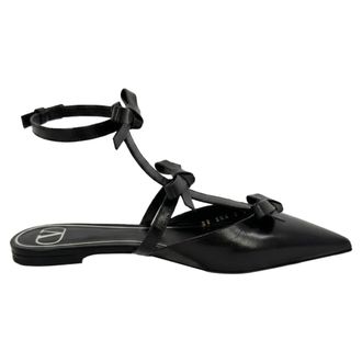 Valentino Valentino Garavani Franse Strik Ballerina Flats in Zwart Leder