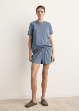Mango Pigiama due pezzi cotone maniche corte blu inchiostro - Donna - XS - MANGO