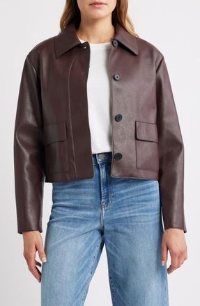 Mango Sabina Faux Leather Jacket in Maroon at Nordstrom, Size Xx-Small