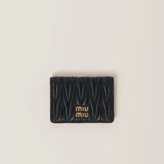 Miu Miu Matelassé nappa leather card holder