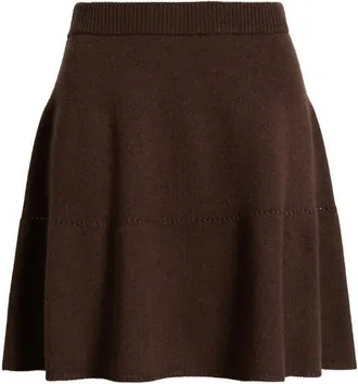 Treasure & Bond Wool & Cashmere Miniskirt in Brown Chicory at Nordstrom, Size Xx-Large