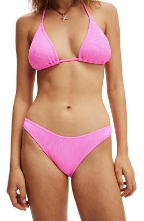 Cotton On Womens Full Bikini Bottom in Knockout Pink Crinkle at Nordstrom, Size X-Large