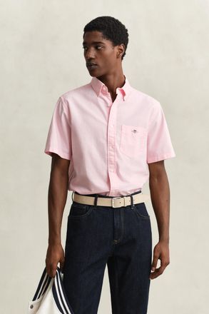 GANT Men Classic Oxford Short Sleeve Shirt (XXXL) WASHED PINK