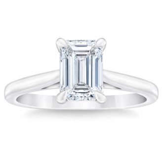 Pompeii3 1 carat - 5 carat Lab Grown Diamond Solitaire Engagement Ring 14k White Gold SZ7