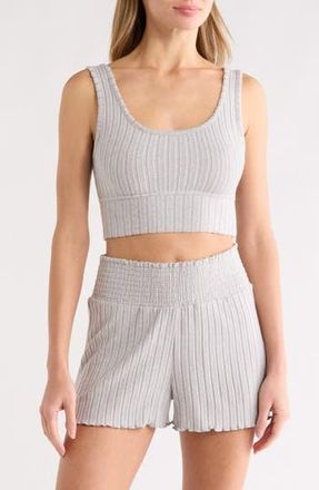 Yogalicious Brushed Ribbed Short Pajamas in Heather Grey at Nordstrom Rack, Size Xx-Large