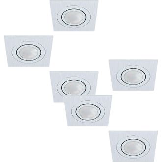 Loops 2 PACK 3 PACK Flush Ceiling Downlight Brushed Aluminium Square 3x 5W GU10