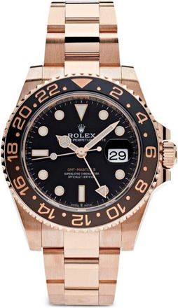 Rolex 2020 pre-owned GMT-Master II Root Beer 40mm - unisex - 18kt Rose Gold - One Size - Black