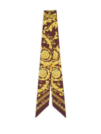 Versace barocco-print scarf - women - Silk - One Size - Brown