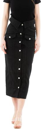 Moschino Black Cotton Midi Womens Skirt
