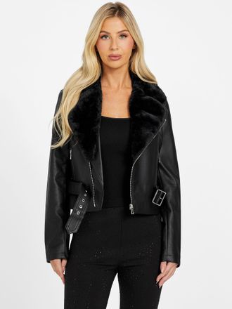Guess Capri Faux-Leather Moto Jacket