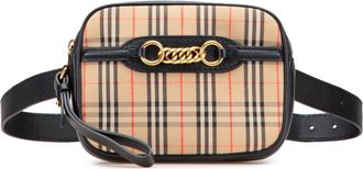 Burberry Beige Black Canvas Fanny Pack (Pre-Owned)